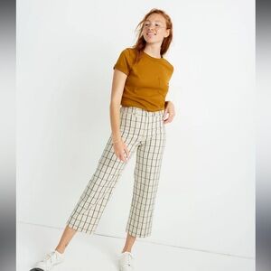 Madewell Slim Emmett Wide Leg Crop Plaid